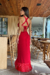 Vestido Midi Voal Vermelho
