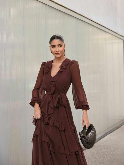 Vestido Marie Marrom - comprar online