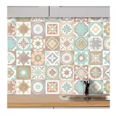 Vinilo autoadhesivo azulejos simil calcareos 15x15 Uv marrones y ocres 1.20x0.60