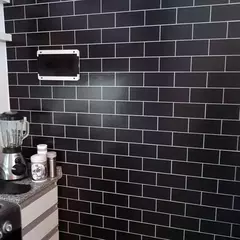 Lamina Vinilo Autoadhesivo Azulejos Subway Negros 1.25x0.6 mts en internet