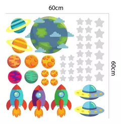 Vinilo Infantil Autoadhesivo Espacio Full Color Troquelado - comprar online