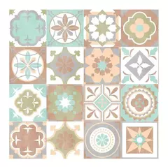 Vinilo autoadhesivo azulejos simil calcareos 15x15 Uv marrones y ocres 1.20x0.60 - comprar online