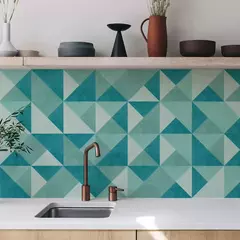 Laminas Azulejos 15x15 vinilo Autoadhesivos Diagonales 1,20x0,60