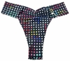 1663 Tanga Fio Estampada com Cós Drapeado