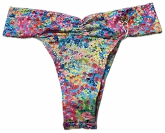 1663 Tanga Fio Estampada com Cós Drapeado