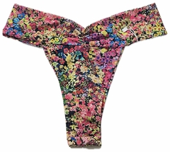 1663 Tanga Fio Estampada com Cós Drapeado