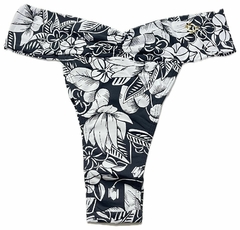 1663 Tanga Fio Estampada com Cós Drapeado