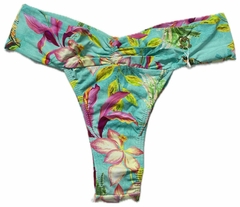 1663 Tanga Fio Estampada com Cós Drapeado