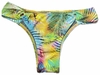1848 Tanga normal estampada com argolas e lateral dupla.