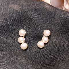 Brinco Três Pérolas em Prata 925 - BDG Biju