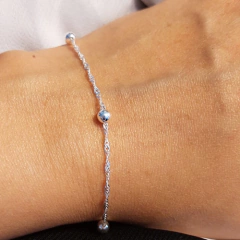 Pulseira Bolinhas Prata 925