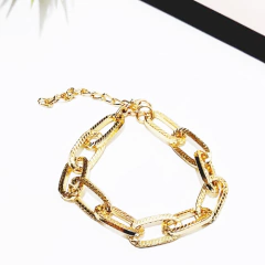 Pulseira Correntes Trabalhada Folheados a Ouro 18k