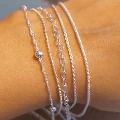 Pulseira Mini Escama Prata 925 na internet
