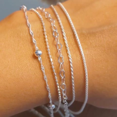 Pulseira Mini Escama Prata 925 na internet