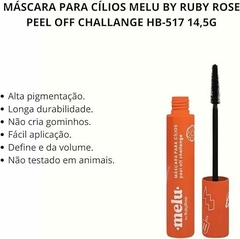 MÁSCARA PARA CÍLIOS PEEL OFF MELU RR517 CHALLENGE RUBYROSE - comprar online