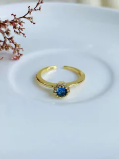 Anillo – Circón azul bordeado