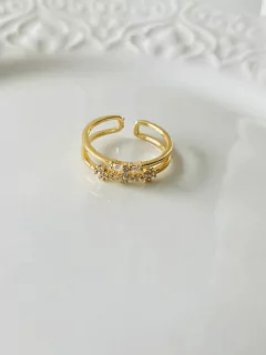Anillo Doble flor circón