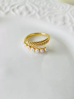 Anillo Espiga con perlas