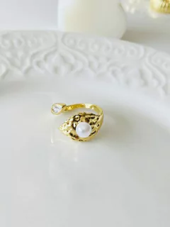 Anillo Hoja Perla