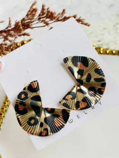 Arete Abanico Coffe Print - comprar online