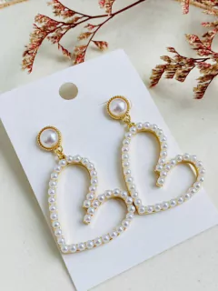 Arete Corazón Perlado