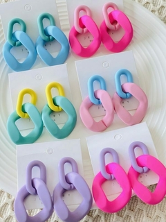 Aretes Pasta Cadena Colores