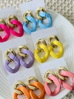 Aretes Pasta Cadena Dorada