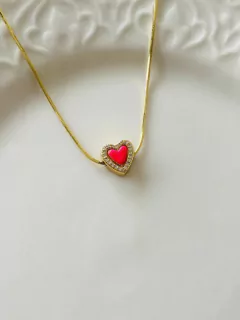 Cadena Corazón fucsia