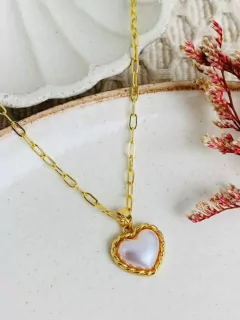 Cadena Corazón Perlado