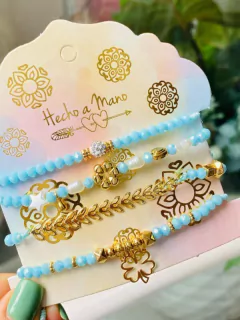 Kit de manillas azul – Trébol