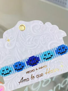 Manilla mostacilla carita feliz azul