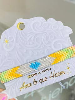 Manilla mostacilla corazón azul