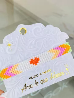 Manilla mostacilla corazón naranja