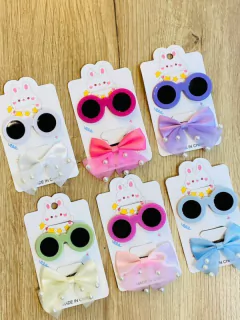 Pinzas x2 gafas moño perlado