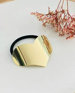 Pony cuff – Corazón dorado.