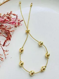 Pulsera Balines medianos dorados
