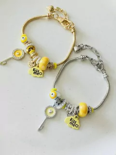 Pulsera llave amarilla ojo turco