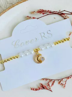 Pulsera Luna estrellita perlada