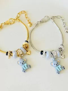 Pulsera pandorita oso gris