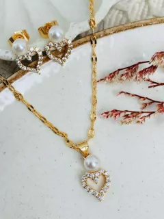 Set Corazòn circones con perla