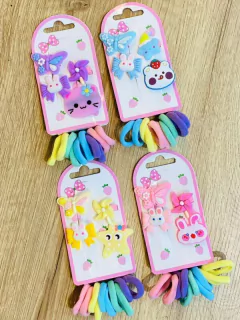 Set de pinza con moñas conejitos