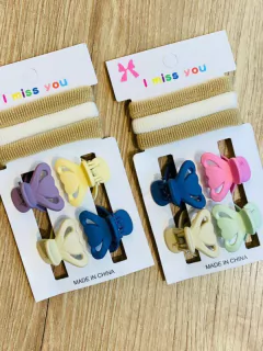 Set de pinzas X4 con moñas