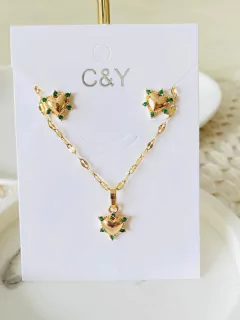 Set de Rodio corazón en punta - comprar online