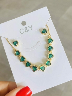 Set de Rodio Cristal Corazón