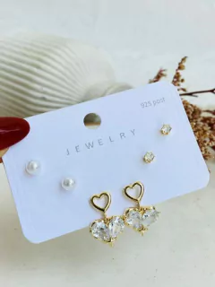 Set De Topos Corazón perla - comprar online