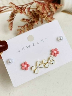 Set De Topos Flor Rosa