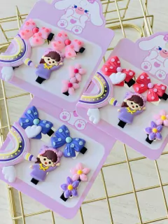 Set pinza caucho x 5 arcoiris