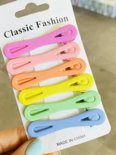 Set pinzas x 6 matte neón - comprar online