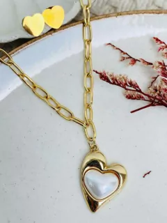 Set rodio corazón chunky blanco