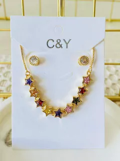 Set Rodio Cristal Estrellas doradas - comprar online